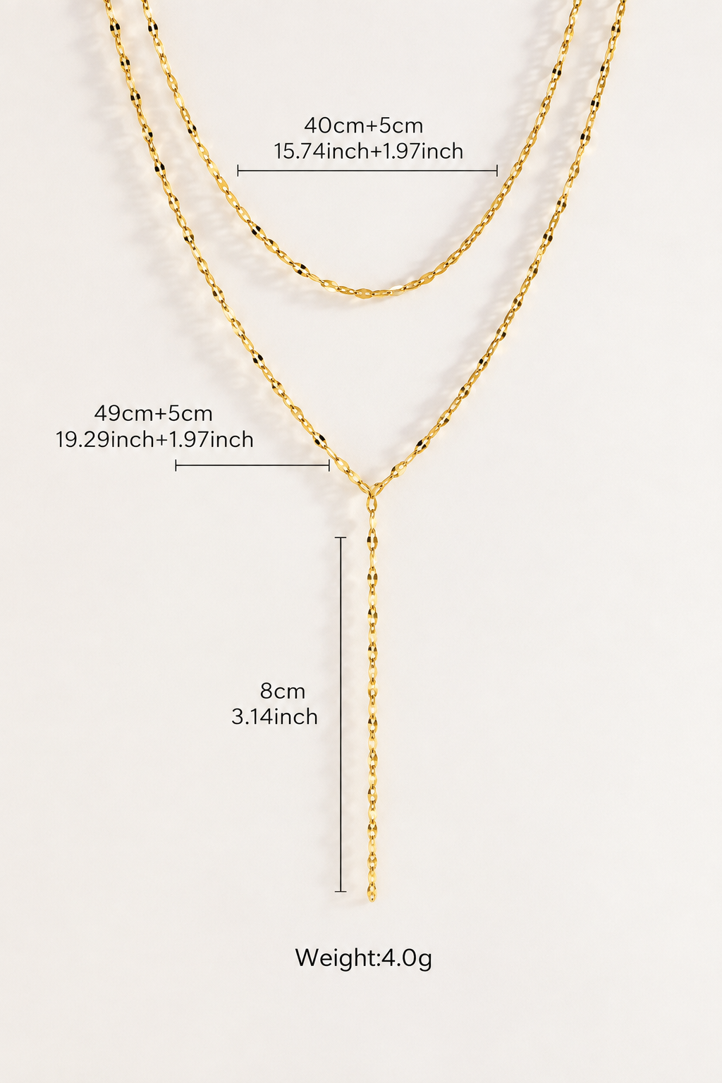 IVYI Kette | Edelstahl Schmuck | Lariat Halskette