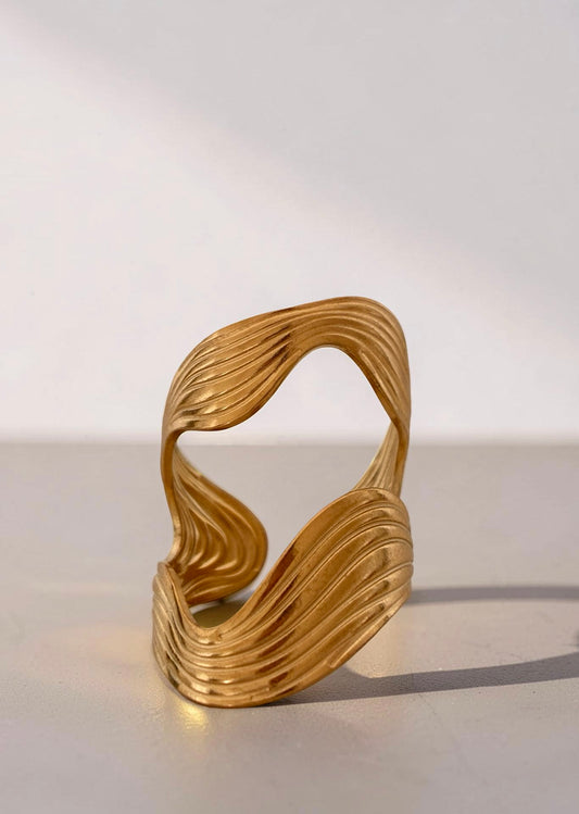 LÉONIE Ring | Moderner Verstellbarer Ring | 18 k